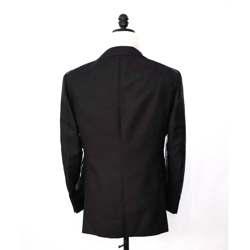 $1,495 EIDOS By ISAIA - Black PURE SILK Blazer - 40R